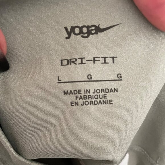 Nike Yoga Dri-Fit High-Waisted Olive Green Leggings L - Picture 4 of 5